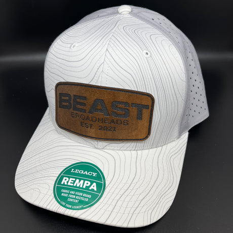 Beast White Leather Patch Hat